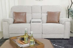Mor Furniture Loveseats|Cannes 3 Power Theater Console Loveseat W/ Immersive Sound In Jumbo Bark