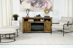 Mor Furniture Fireplace Tv Stands|Fireplaces|Cannon Valley Fireplace Console In Brown