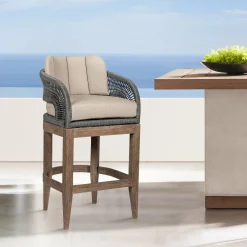 Mor Furniture Counter Height Stools|Barstools|Capri Outdoor Counter Height Stool In Taupe