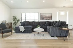 Mor Furniture Sectionals|Casper 4 Piece Loveseat Chaise Sectional In Pony Slate, Left Facing