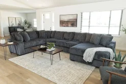 Mor Furniture Sectionals|Casper 4 Piece Sofa Chaise Sectional In Pony Slate, Left Facing