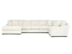 Mor Furniture Sectionals|Casper 4 Piece Sofa Chaise Sectional In Pony Slate, Left Facing