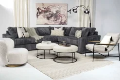 Mor Furniture Sectionals|Casper 3 Piece Sofa Sectional In , Left Facing Pony Slate