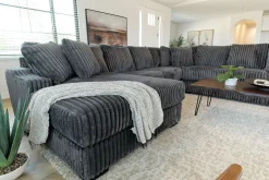 Mor Furniture Sectionals|Casper 4 Piece Xl Loveseat Chaise Sectional In Pony Slate, Left Facing