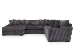 Mor Furniture Sectionals|Casper 4 Piece Xl Loveseat Chaise Sectional In Pony Slate, Left Facing