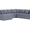 Mor Furniture Sectionals|Casper Crypton Performance Extra Large Tux Loveseat Chaise Sectional In Custom, Left Facing