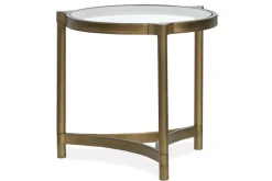 Mor Furniture Sofa & End Tables|Cassidy Round End Table In Aged Brass