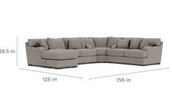 Mor Furniture Sectionals|Catamaran 3 Piece Reversible Chaise Sectional - Custom Order