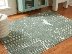 Mor Furniture Shop All Rugs|Cayworth Rug In Teal/White, 5x7