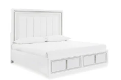 Mor Furniture Bedroom Sets|Chalanna Storage Bed, Dresser, Mirror & Nightstand In White, Queen