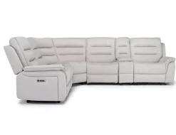 Mor Furniture Reclining Sectionals|Sectionals|Chanell 6 Piece 2 Power Sectional In New Nappa Gray