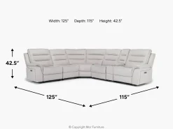 Mor Furniture Reclining Sectionals|Sectionals|Chanell 6 Piece 2 Power Sectional In New Nappa Gray