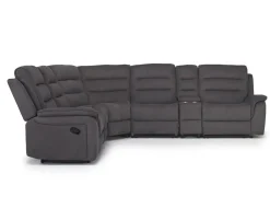 Mor Furniture Reclining Sectionals|Sectionals|Chanell 6 Piece Reclining Sectional In New Nappa Gray