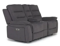 Mor Furniture Reclining Loveseats|Loveseats|Chanell 2 Power Console Loveseat In New Nappa Gray