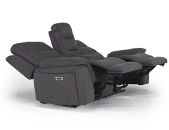 Mor Furniture Reclining Loveseats|Loveseats|Chanell 2 Power Console Loveseat In New Nappa Gray