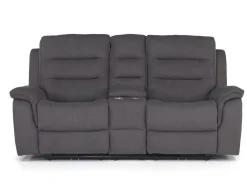 Mor Furniture Reclining Loveseats|Loveseats|Chanell 2 Power Console Loveseat In New Nappa Gray