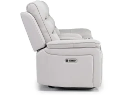 Mor Furniture Reclining Loveseats|Loveseats|Chanell 2 Power Console Loveseat In New Nappa Gray