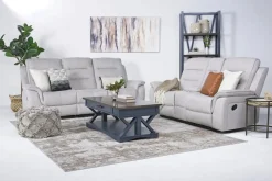 Mor Furniture Reclining Sofas|Loveseats|Chanell Reclining Console Loveseat In New Nappa Light Gray