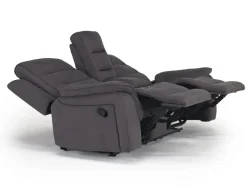 Mor Furniture Reclining Sofas|Loveseats|Chanell Reclining Console Loveseat In New Nappa Light Gray