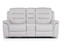 Mor Furniture Reclining Sofas|Loveseats|Chanell Reclining Console Loveseat In New Nappa Light Gray