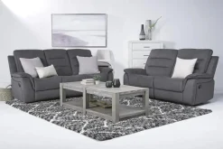 Mor Furniture Reclining Sofas|Sofas|Chanell Reclining Sofa In New Nappa Gray