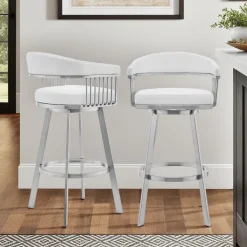Mor Furniture Barstools|Chelsea Swivel Barstool In White