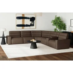 Mor Furniture Sectionals|Chelsey 6 Piece Power Sectional In Bozeman Saddle