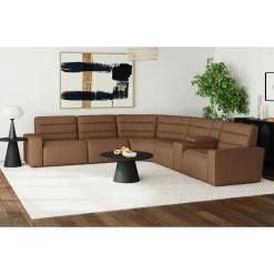 Mor Furniture Sectionals|Chelsey 6 Piece Power Sectional In Bozeman Saddle