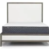 Mor Furniture Upholstered Beds|Beds|Chloe Upholstered Panel Bed In Gray/White, Queen