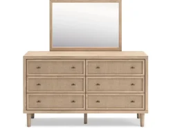 Mor Furniture Bedroom Sets|Cielden Panel Bed, Dresser, Mirror & Nightstand In Tan, Twin