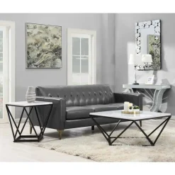 Mor Furniture Sofa & End Tables|Conner End Table In Marble/Gold