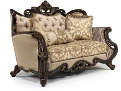 Mor Furniture Living Room Sets|Constantine Sofa & Loveseat In Gold