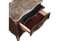 Mor Furniture Bedroom Sets|Constantine Upholstered Bed, Dresser, Mirror & Nightstand In Cherry, Queen