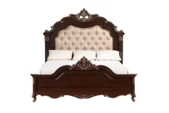 Mor Furniture Upholstered Beds|Beds|Constantine Upholstered Bed In Cherry, Queen