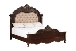 Mor Furniture Upholstered Beds|Beds|Constantine Upholstered Bed In Cherry, Queen