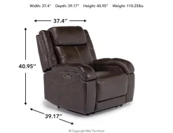 Mor Furniture Recliners|Cortez Power Recliner In Dark Brown Leather