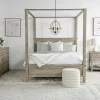 Mor Furniture Bedroom Sets|Country Side Canopy Bed, Dresser, Mirror & 2 Drawer Nightstand In Brown, Queen