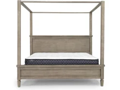 Mor Furniture Bedroom Sets|Country Side Canopy Bed, Dresser, Mirror & 2 Drawer Nightstand In Brown, Queen