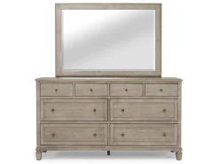 Mor Furniture Bedroom Sets|Country Side Canopy Bed, Dresser, Mirror & 2 Drawer Nightstand In Brown, Queen
