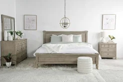 Mor Furniture Beds|Country Side Canopy Bed In Brown, Queen