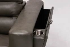 Mor Furniture Reclining Sectionals|Reclining Sofas|Cove 5 Piece 2 Power Sectional In Gray Leather
