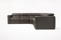 Mor Furniture Reclining Sectionals|Reclining Sofas|Cove 5 Piece 2 Power Sectional In Gray Leather