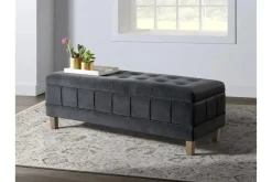 Mor Furniture Bedroom Benches|Crosby Storage Bench In Gun Metal