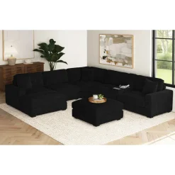 Mor Furniture Modular Sofas|Ottomans|Cuddle Cloud Ottoman In Black