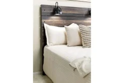 Mor Furniture Beds|Dallas Panel Bed W/ Lights In White Wash, Twin