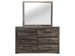 Mor Furniture Bedroom Sets|Dallas Panel Bed W/ Lights, Dresser, Mirror & Nightstand In White Wash, Twin