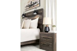 Mor Furniture Bedroom Sets|Dallas Panel Bed W/ Lights, Dresser, Mirror & Nightstand In White Wash, Twin