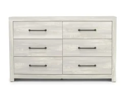 Mor Furniture Bedroom Sets|Dallas Panel Bed W/ Lights, Dresser, Mirror & Nightstand In White Wash, Twin