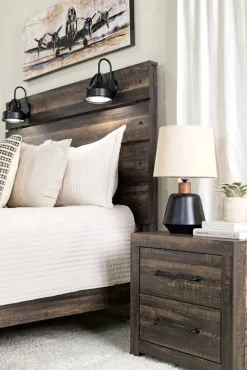 Mor Furniture Bedroom Sets|Dallas Panel Bed W/ Lights, Dresser, Mirror & Nightstand In White Wash, Twin