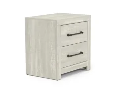 Mor Furniture Bedroom Sets|Dallas Panel Bed W/ Lights, Dresser, Mirror & Nightstand In White Wash, Twin